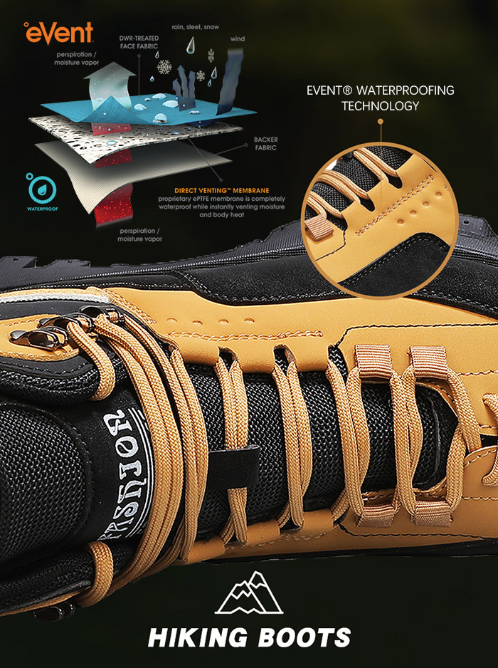 (⏰Limited Time Sale 50% OFF) Men's Outdoor Hiking Boots Work boots- Waterproof, Non-Slip, Puncture-Proof And Smash-Proof; Correct Arch Support And Wide Toe - Suitable For Daily Wear And Outdoor Adventures